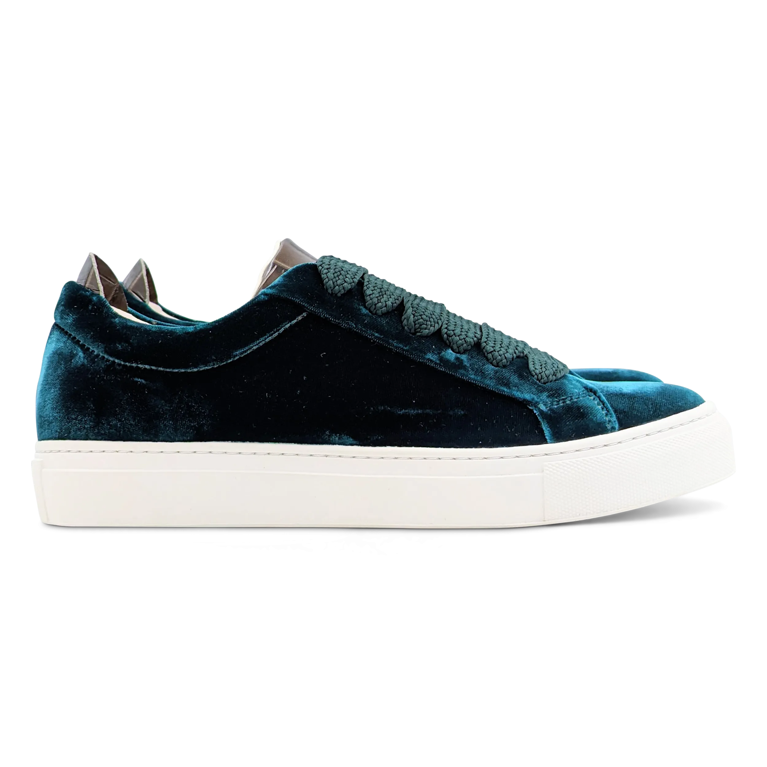 Lennon Sneaker in Green Velvet