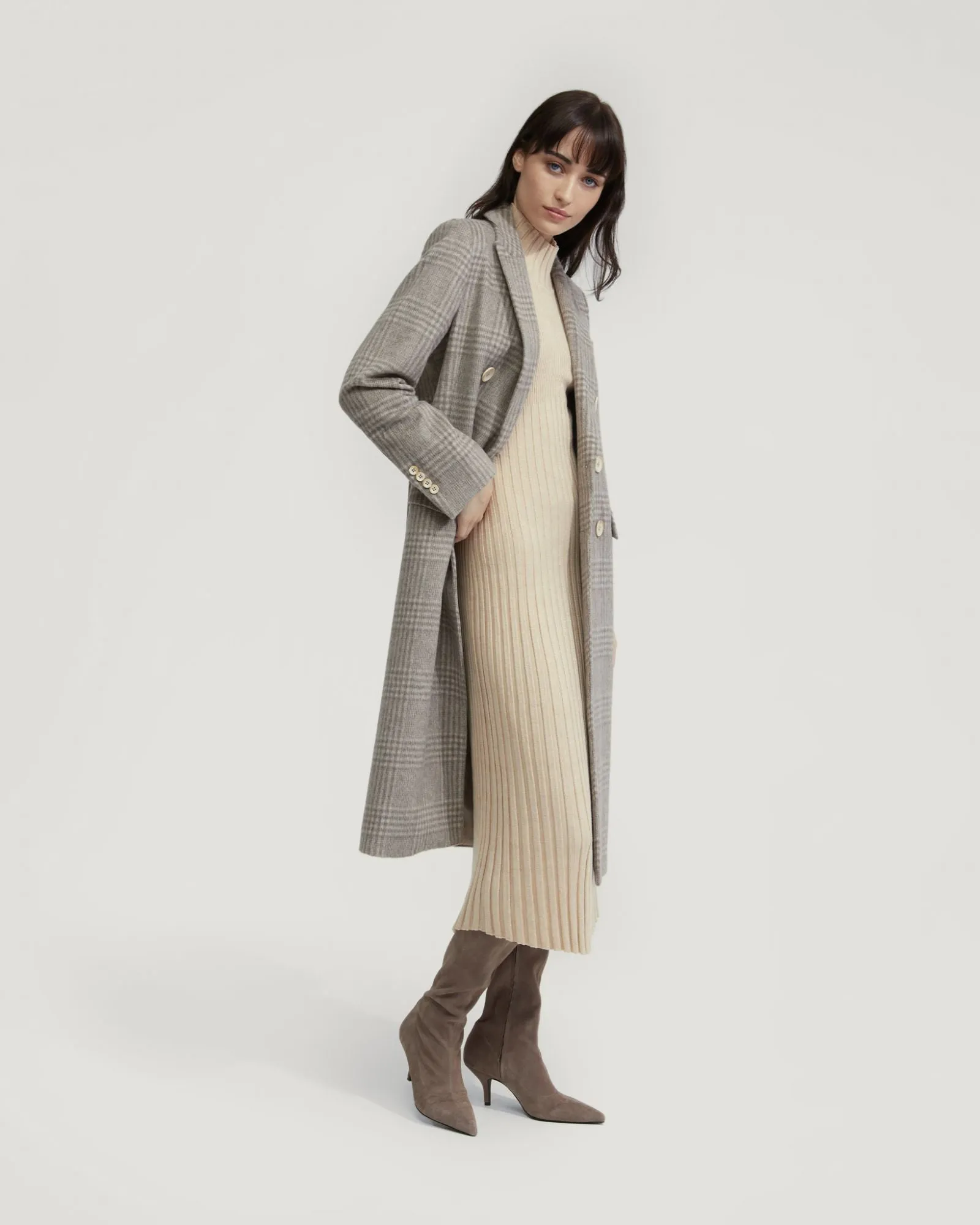 Lily Alpaca Blend Check Coat