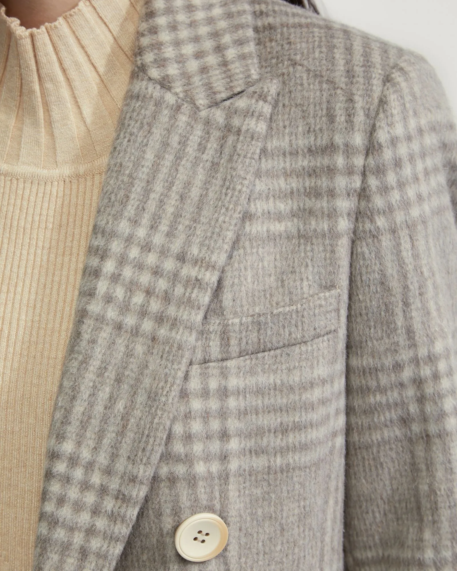 Lily Alpaca Blend Check Coat