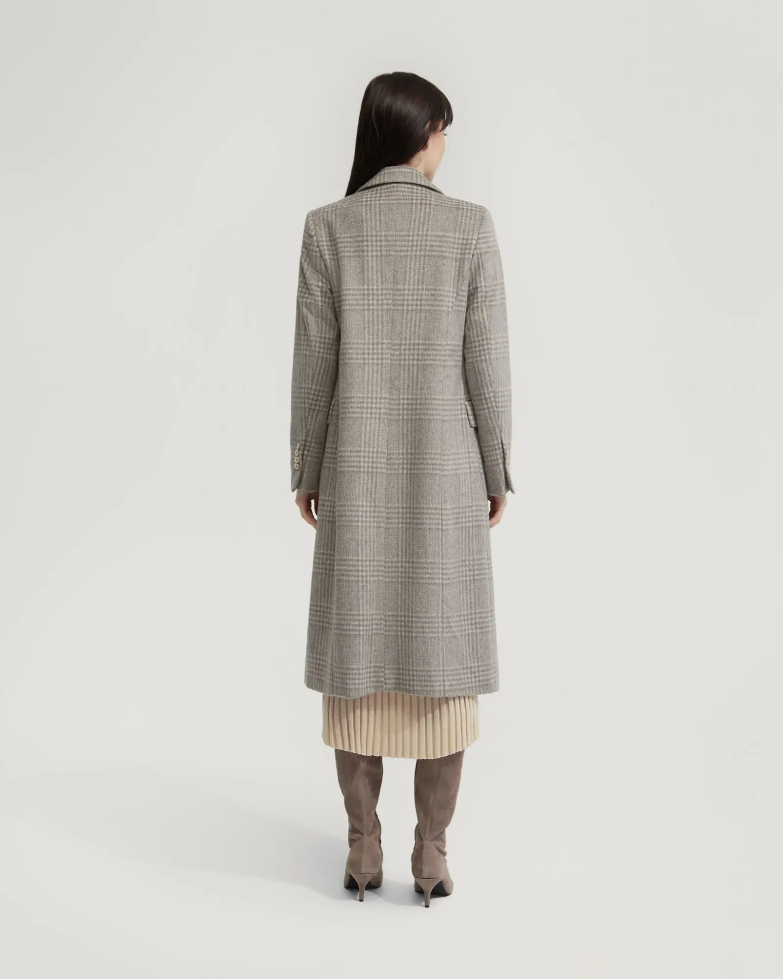 Lily Alpaca Blend Check Coat