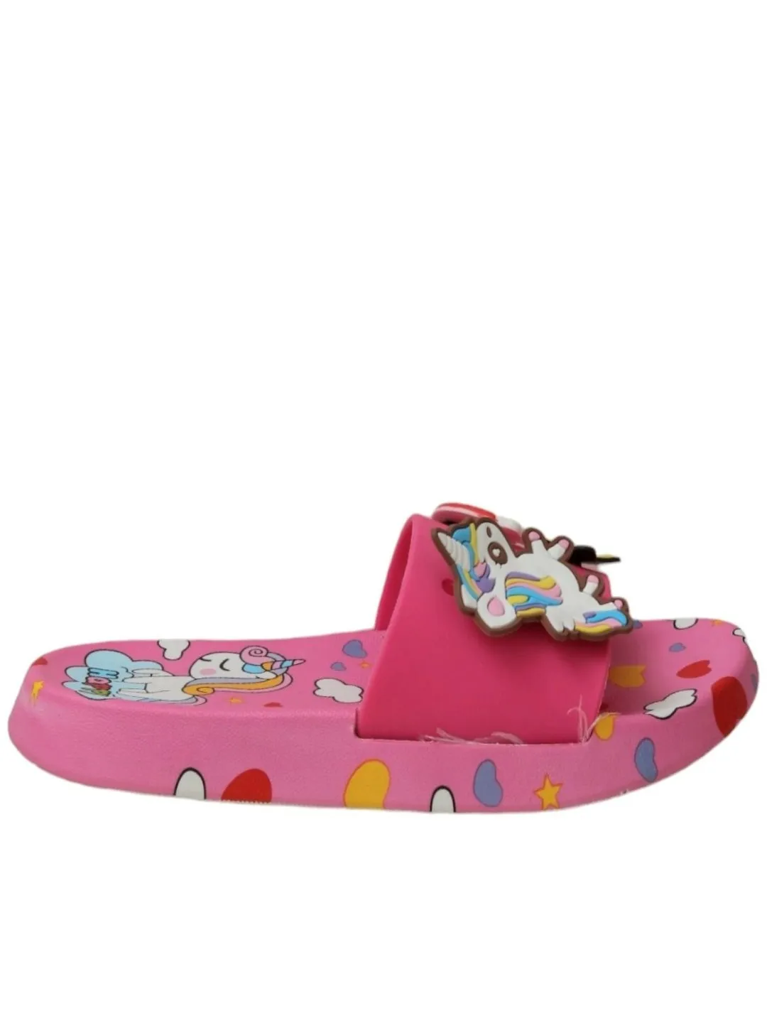 Magical Unicorn Fantasy Sliders - Vibrant Pink with Rainbow and Unicorn Decorations for Girls