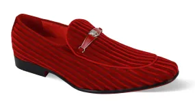 Mens Cherry Red Corduroy Velvet Loafers Dress Shoes After Midnight 6946