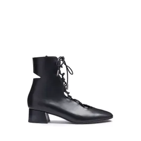 Miista Analeigh Lace-Up Bootie in Black