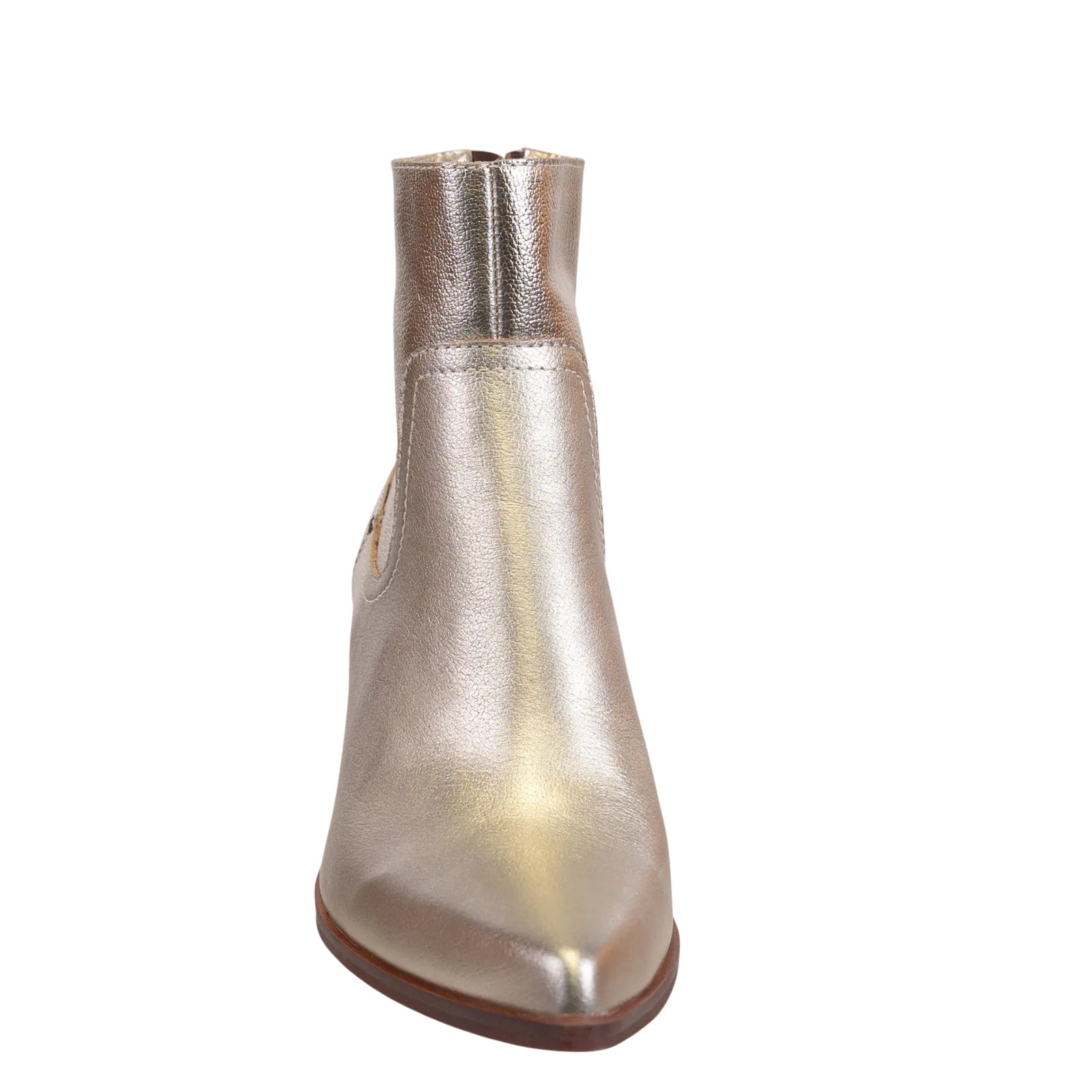 NAKED FEET - BATON in SOFT GOLD Heeled Ankle Boots