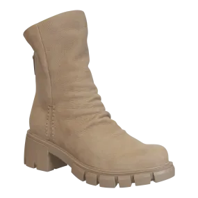 NAKED FEET - PROTOCOL in BEIGE Heeled Mid Shaft Boots