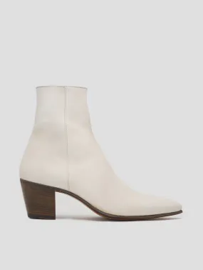 NICO 60MM ANKLE BOOT IN IVORY CALFSKIN