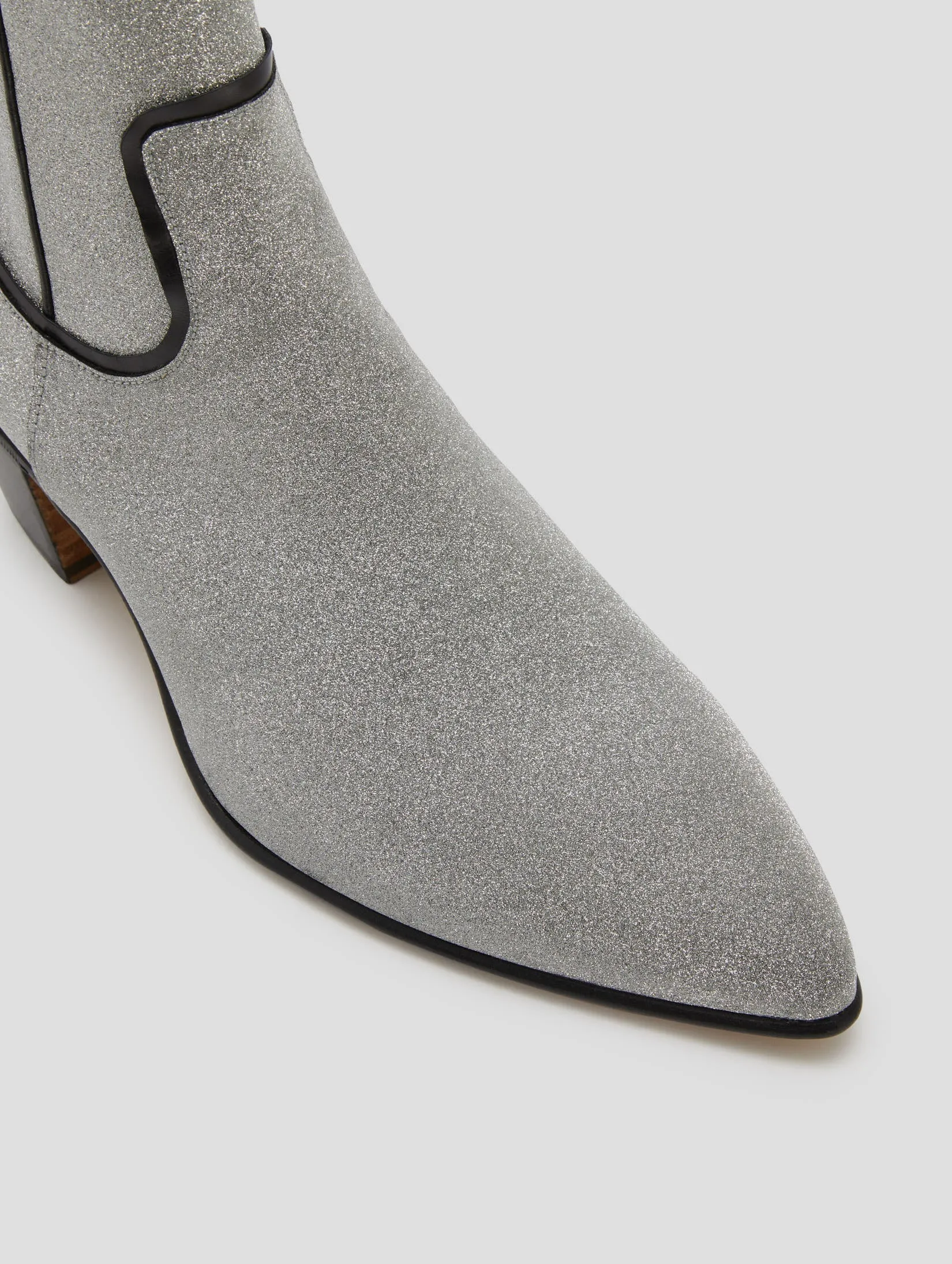 NICO 60MM ARIZONA BOOT IN GLITTER SILVER/BLACK