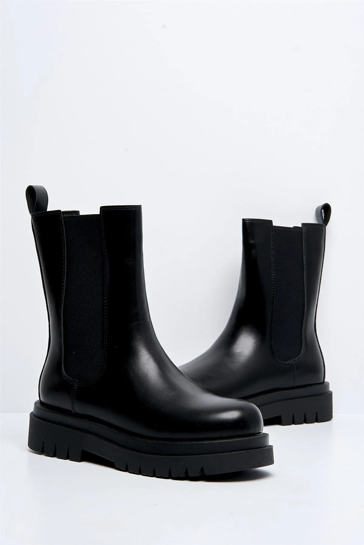 Nicola Stretch Panel Ankle Boot in Black