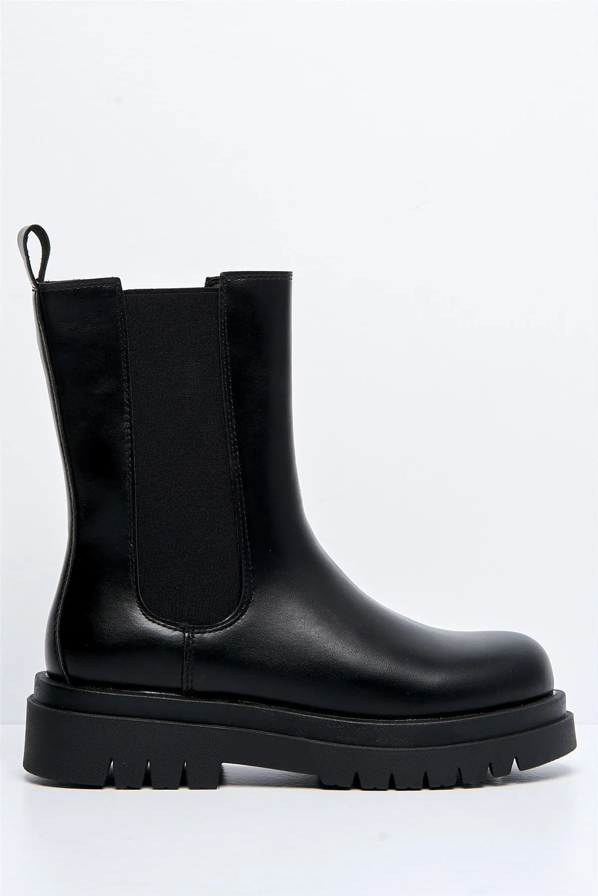 Nicola Stretch Panel Ankle Boot in Black