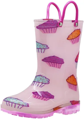 Norty Girls 11-3 Cupcake PVC Lightup Rain Boot 20059L Case