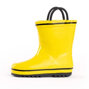 Norty Kids 11-3 Yellow Black Rubber Rain Boot 16423