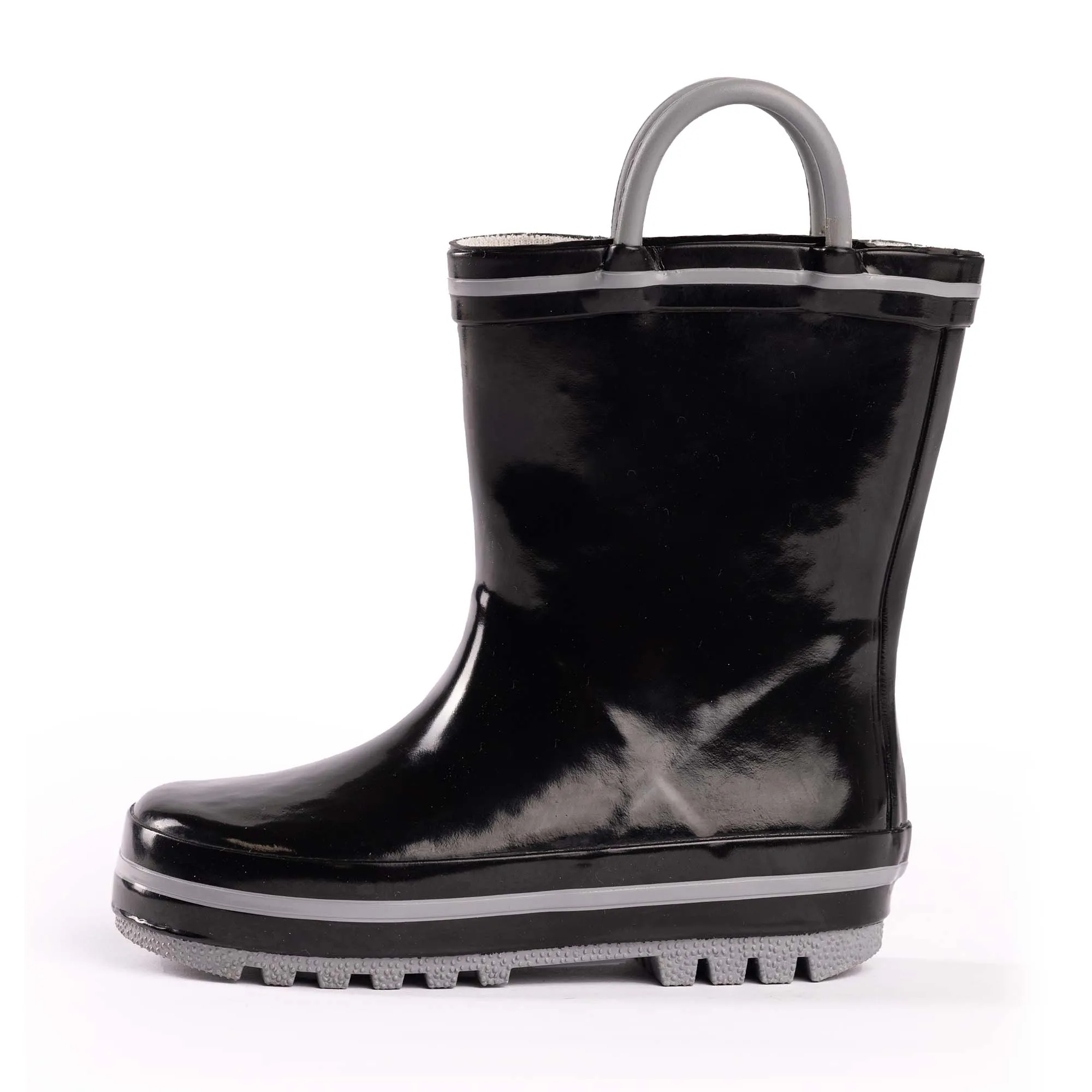 NORTY Tod Boys 6-10 Black/Silver Rain Boot 16401