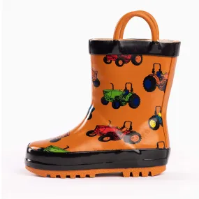 NORTY Tod Boys 6-10 Brown Tractor Rain Boot 16202