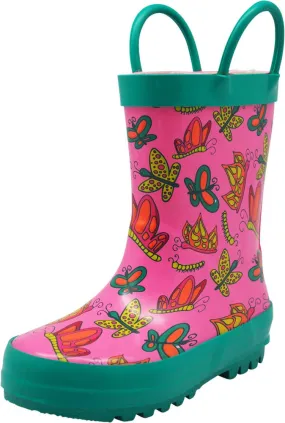NORTY Tod Girl 5-10 Pink Butterflies Boots 16451