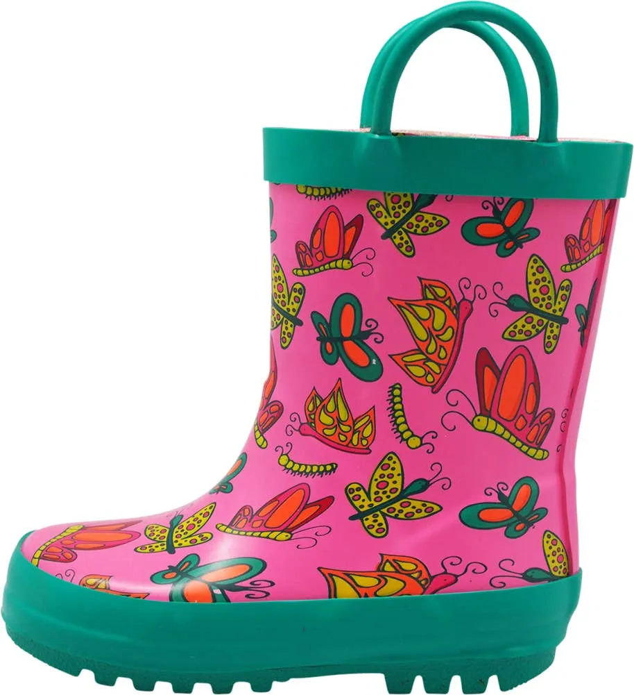NORTY Tod Girl 5-10 Pink Butterflies Boots 16451