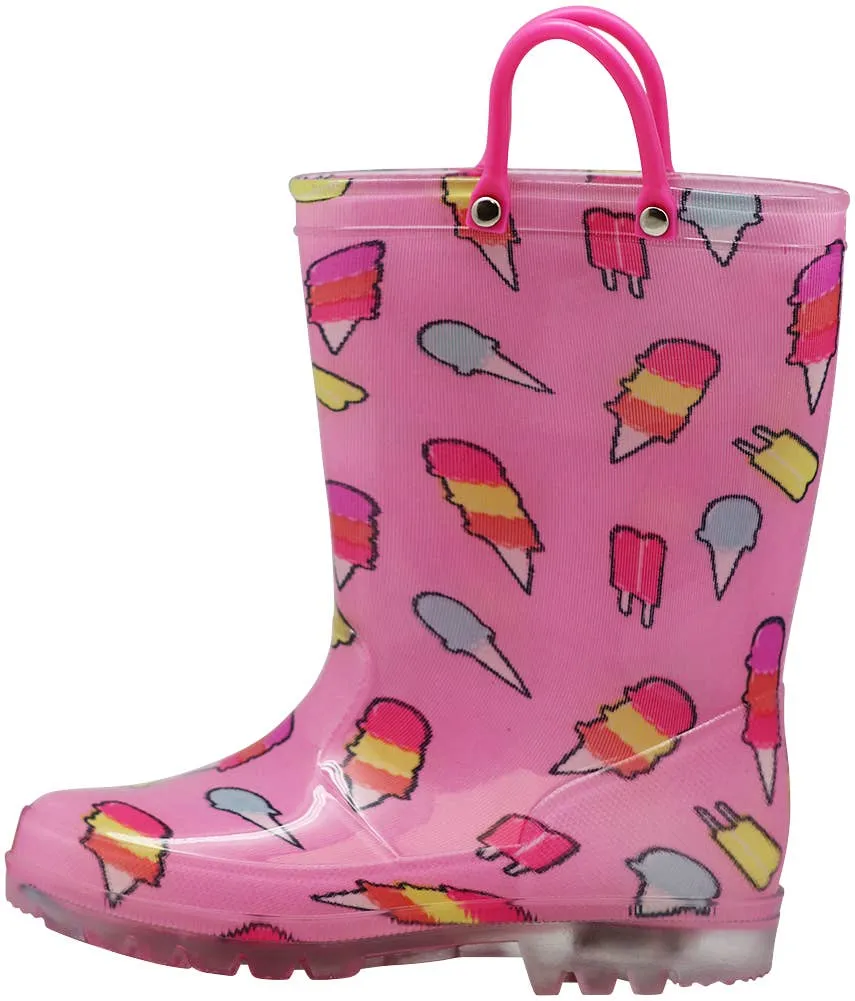 NORTY Tod Girls 6-10 Pink Ice Cream Rain Boot 20102L