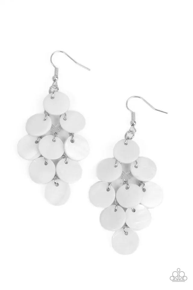 Paparazzi Earring ~ Tropical Tryst - White