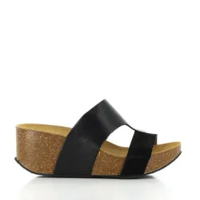 Plakton 275171 Black Leather Wedges