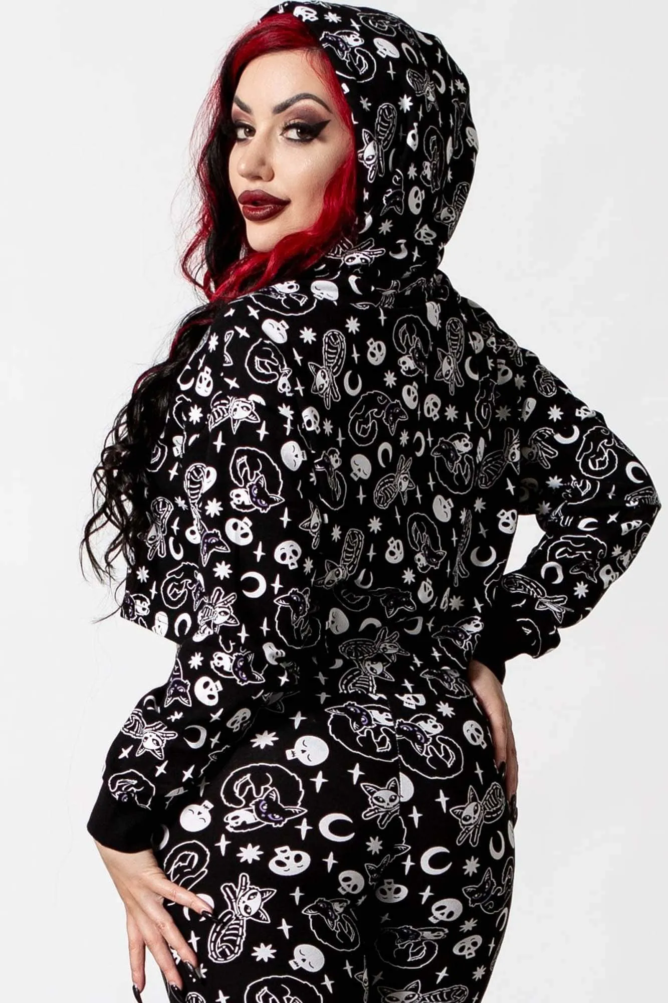 Purr Off Cropped Hoodie [B]