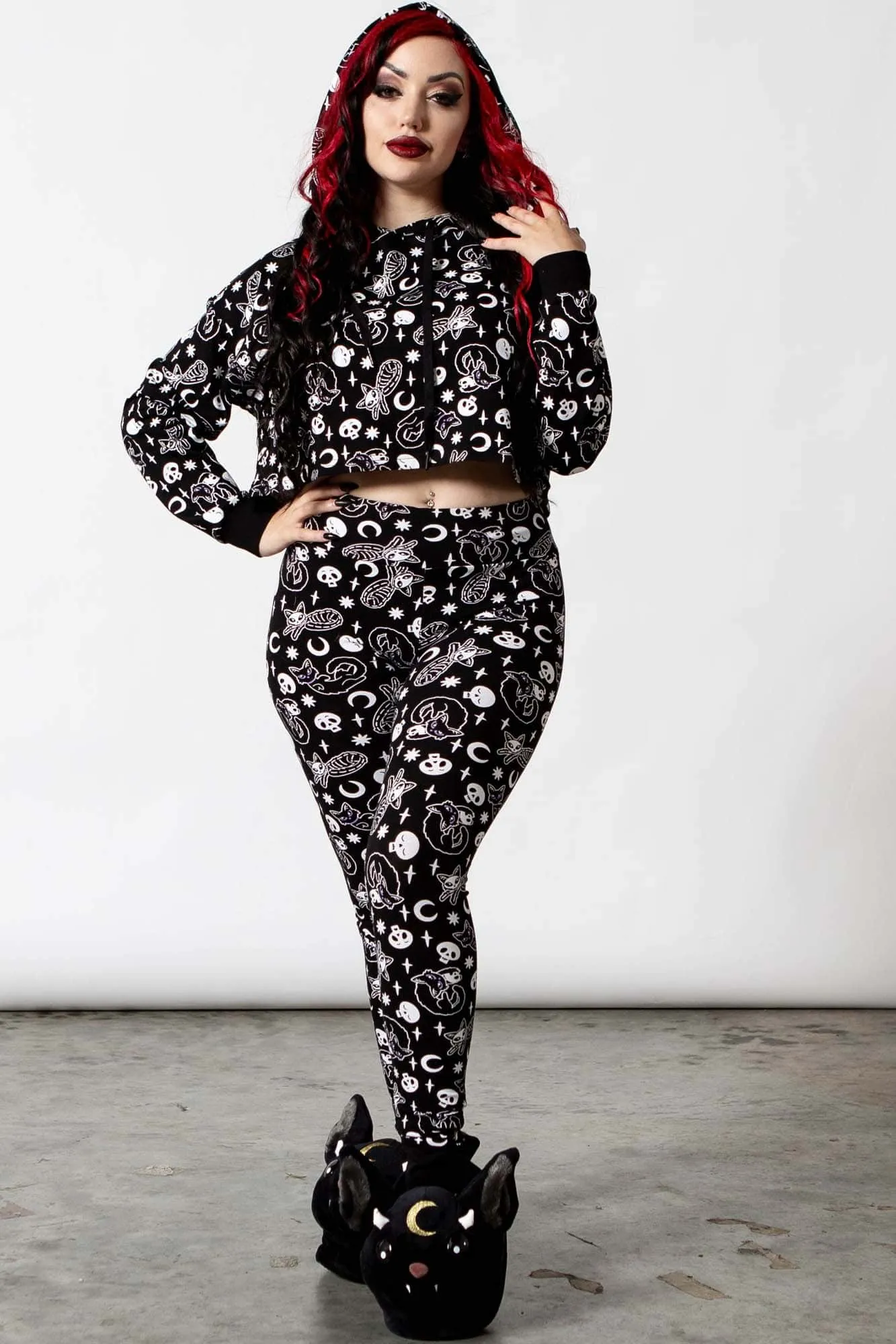 Purr Off Cropped Hoodie [B]