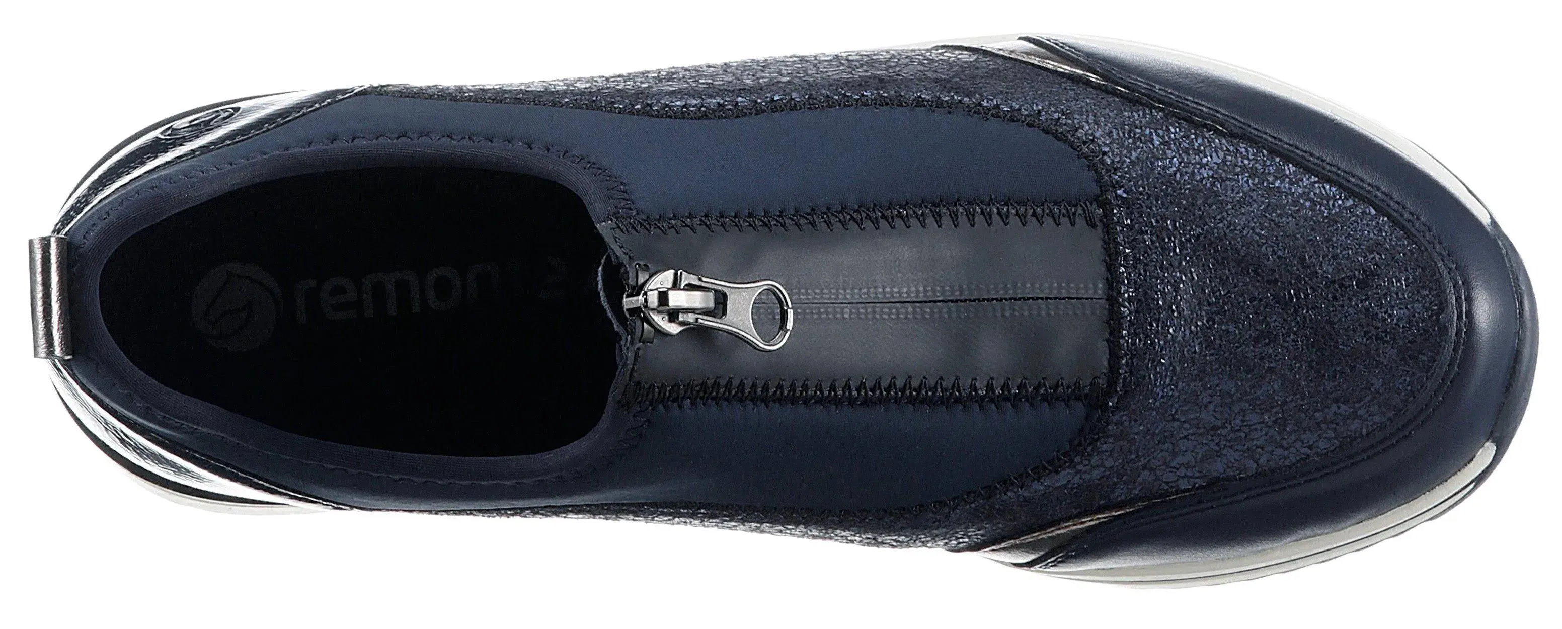 Remonte D0T08-12 X Elizabeth Hurley Navy Multi Wedge Zip Front Trainers