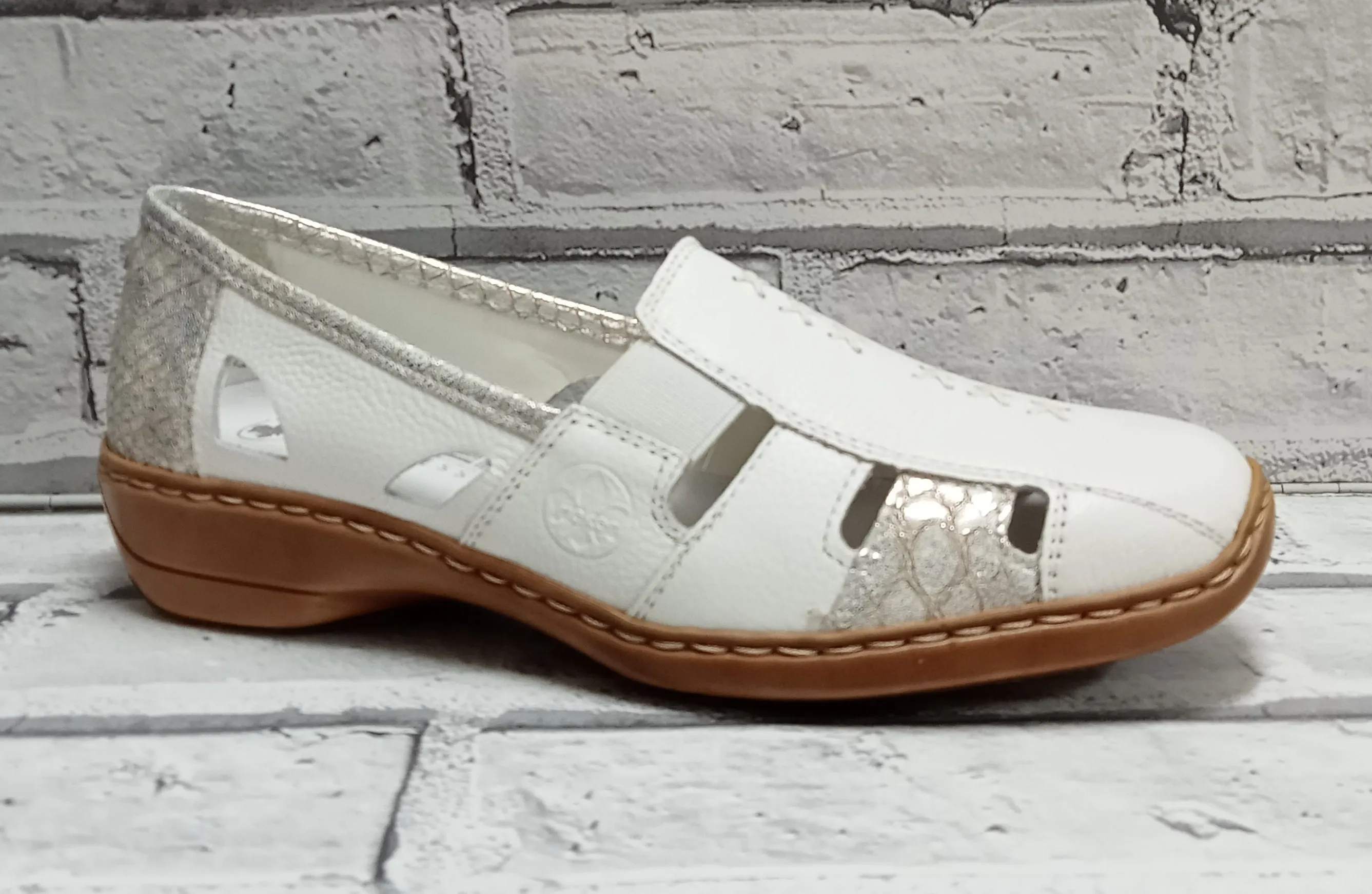 RIEKER - 41385-80 - SLIP ON SHOE - White Combi