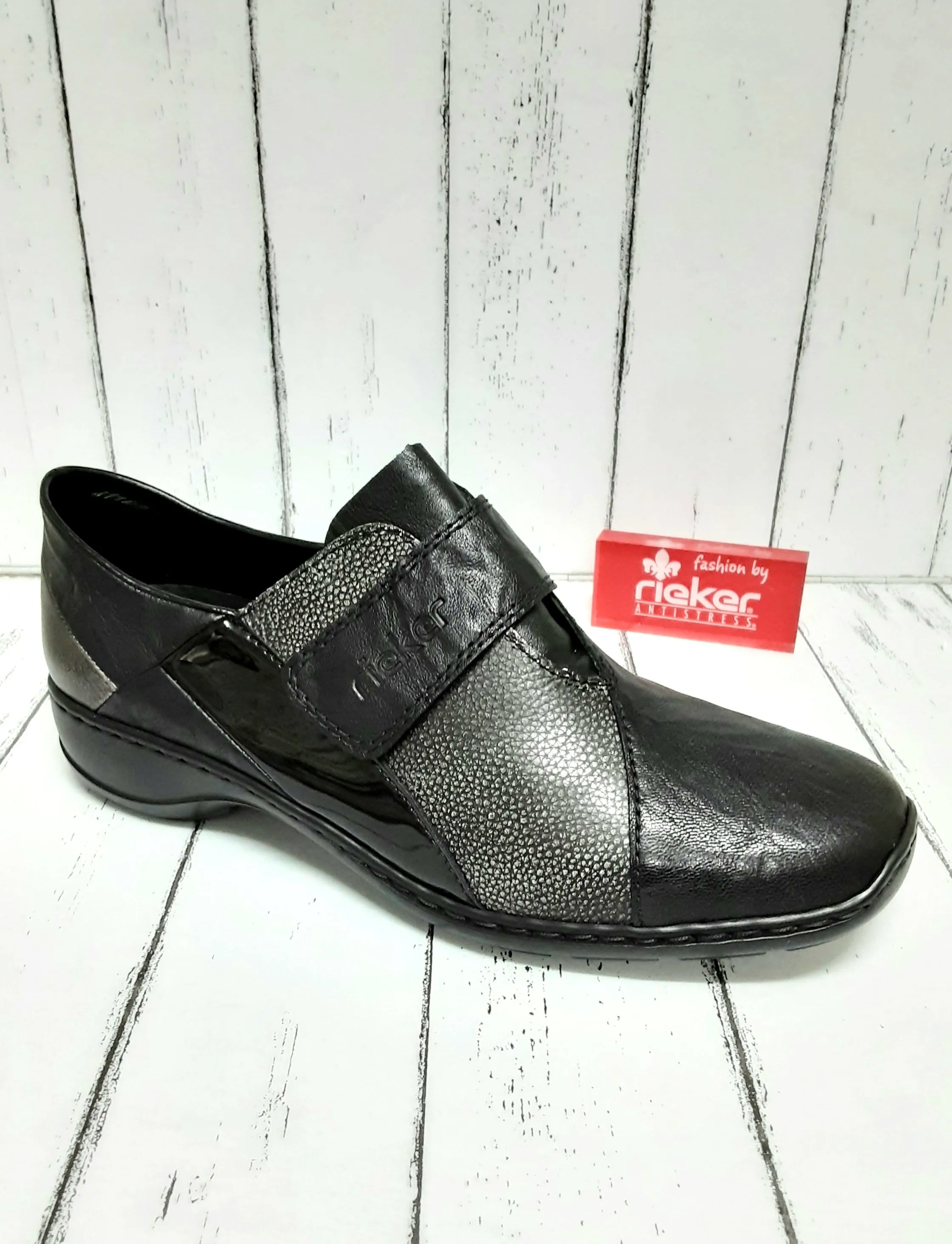 RIEKER - 58354-00 - STRAP ANKLE SHOE - Black Combination