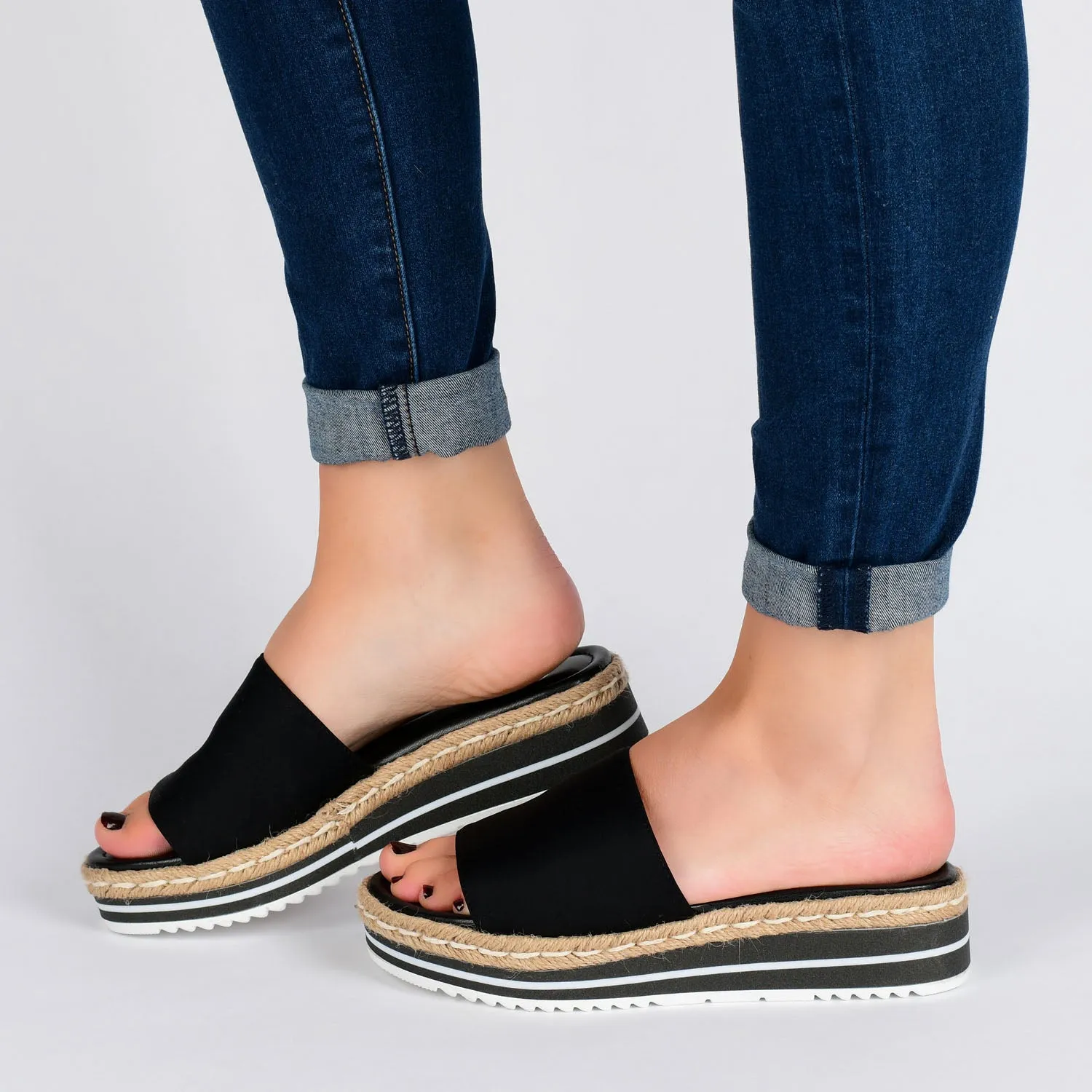 ROSEY ESPADRILLE WEDGE HEEL SANDALS IN WIDE