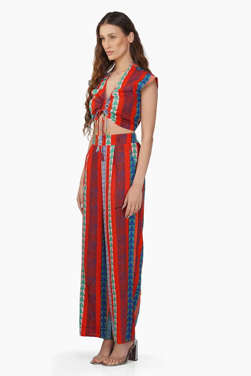 Ruby Aztec Printed Stripe Top