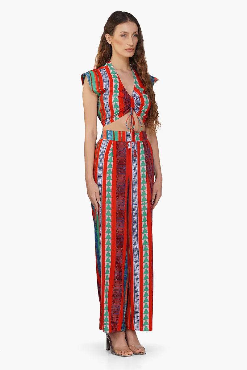 Ruby Aztec Printed Stripe Top