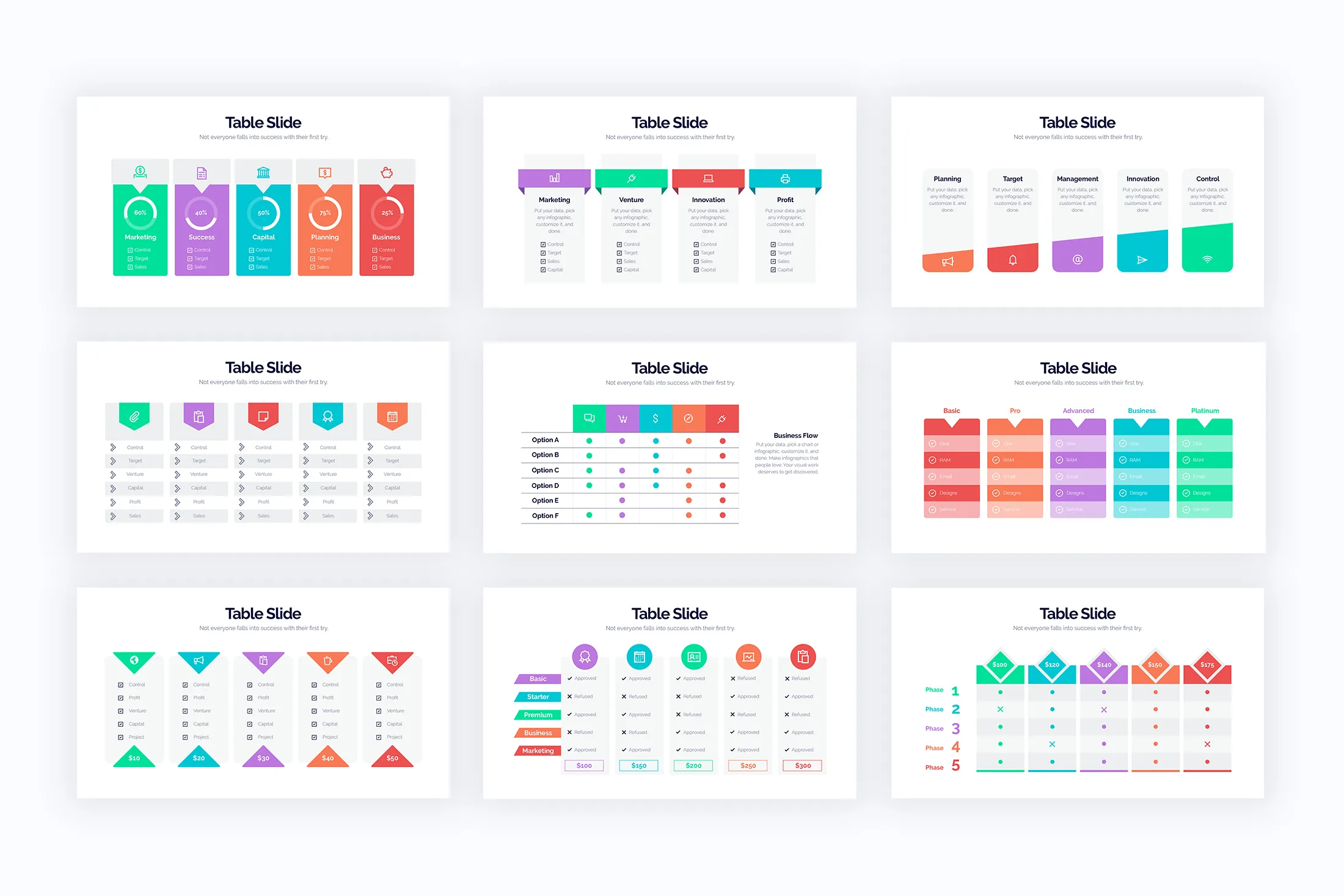 Table Slides Illustrator Infographics