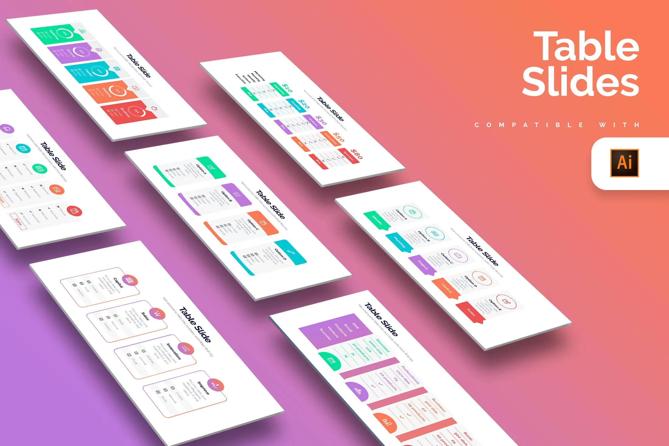 Table Slides Illustrator Infographics