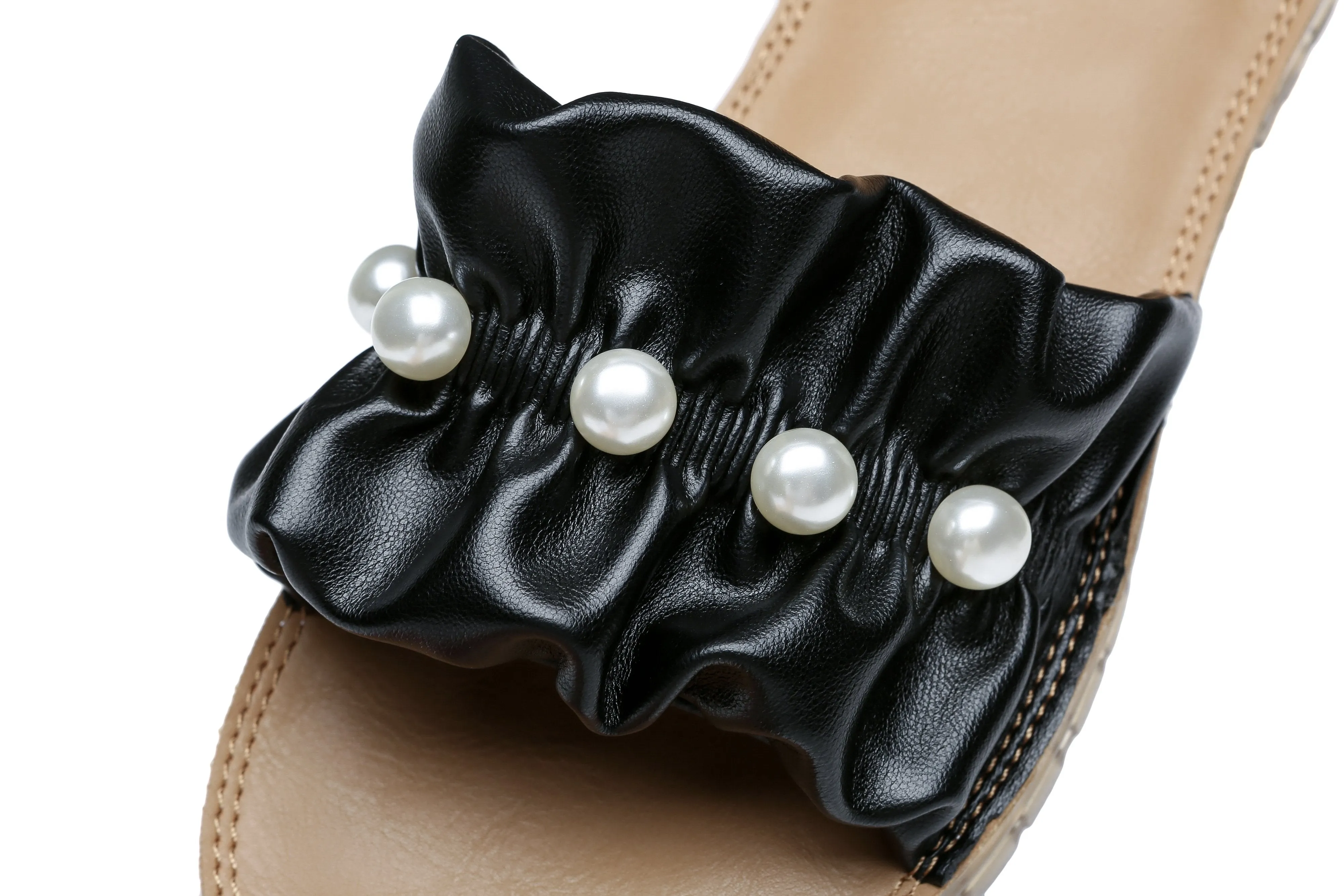 TARRAMARRA® Women Linita Leather Flat Slides With Pearls