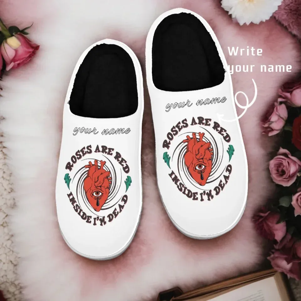 Unique Gift,Personalized Warm Love Fur Slippers, Custom Romantic Bliss Fur Slippers,Perfect Valentine隆炉s Day Surprise