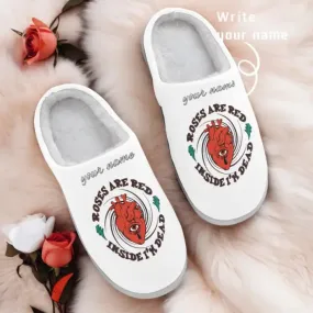 Unique Gift,Personalized Warm Love Fur Slippers, Custom Romantic Bliss Fur Slippers,Perfect Valentine隆炉s Day Surprise