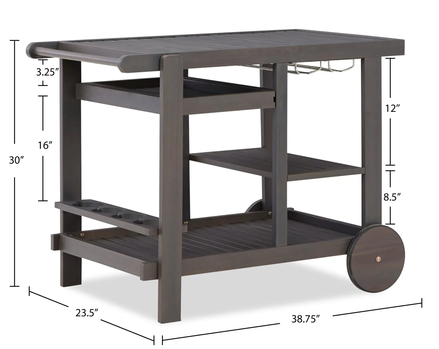Victoria Patio Bar Cart - Grey