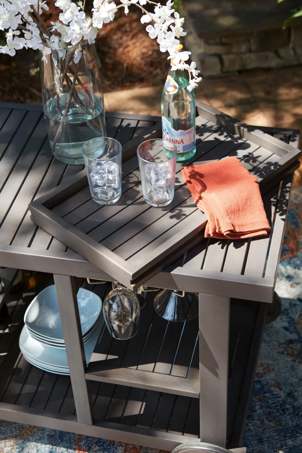 Victoria Patio Bar Cart - Grey