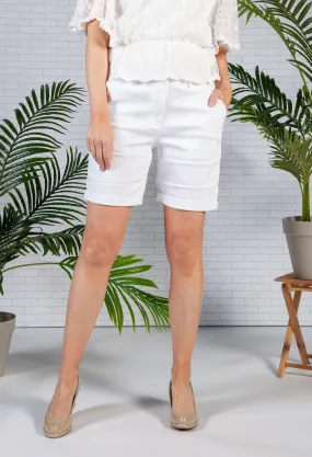 White 5 Pocket Shorts