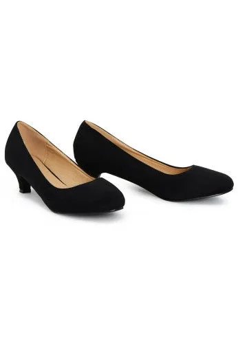 Women Round Toe Kitten Heel Shoes
