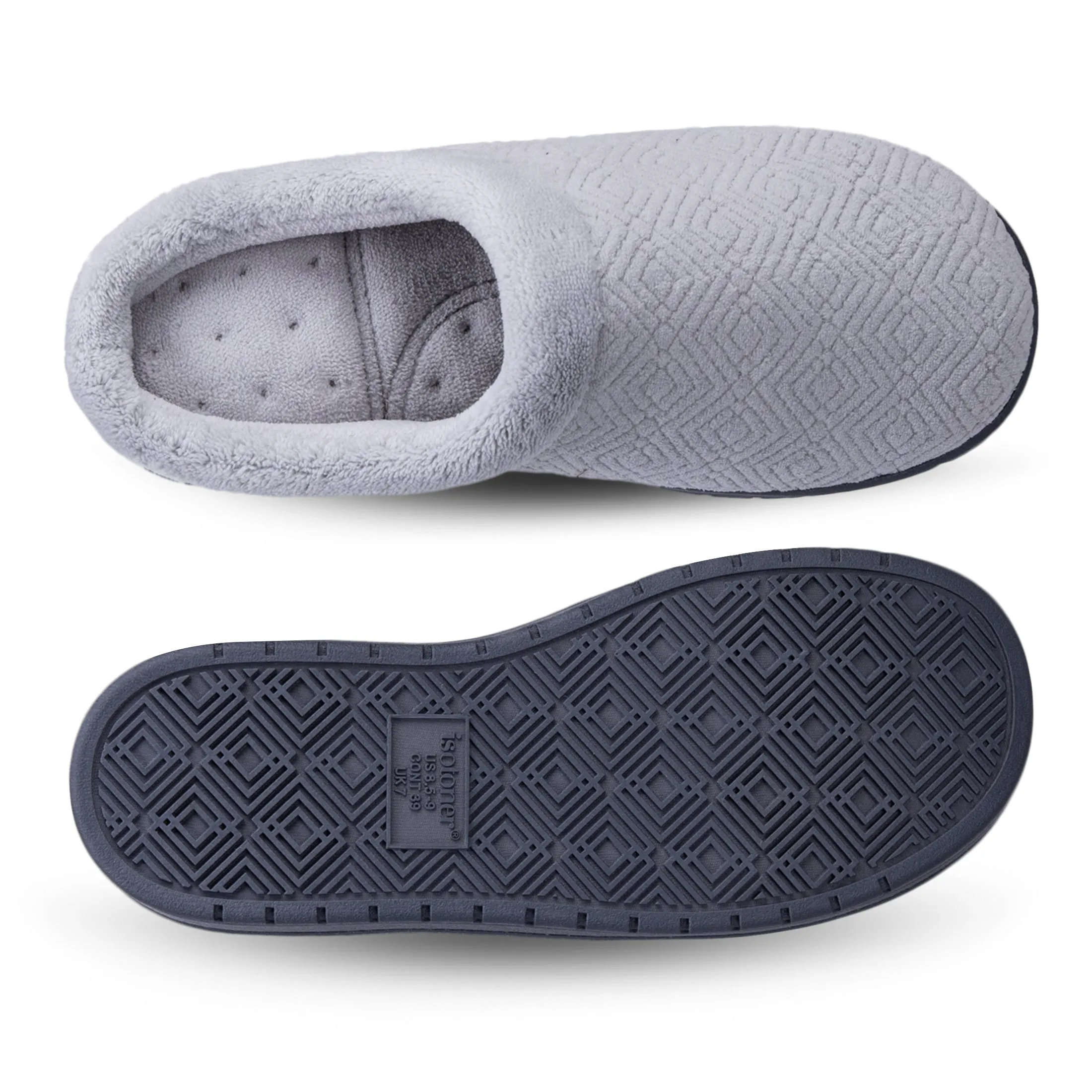 Women's Diamond Microterry Gemma Clog Slipper with Memory Foam