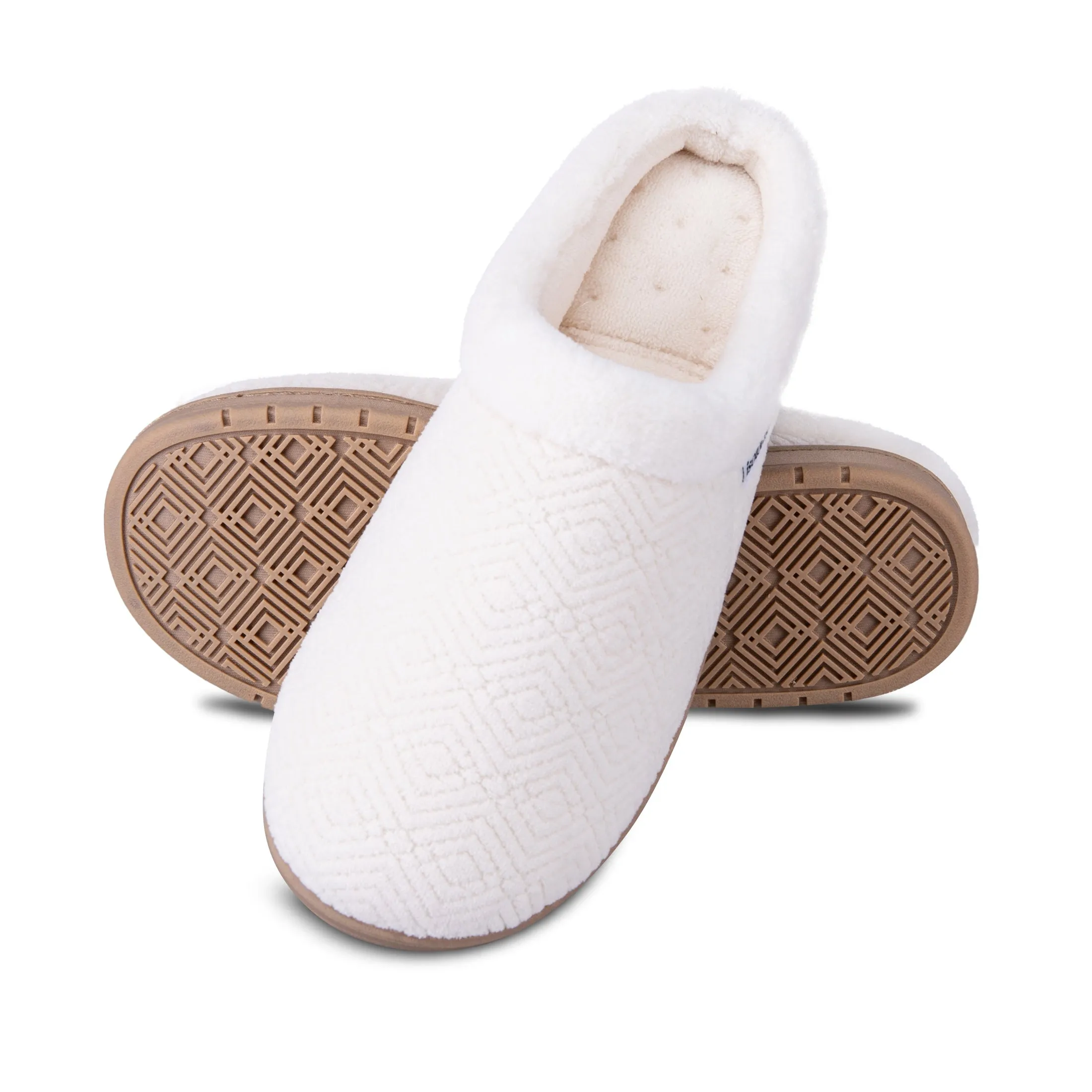 Women's Diamond Microterry Gemma Clog Slipper with Memory Foam