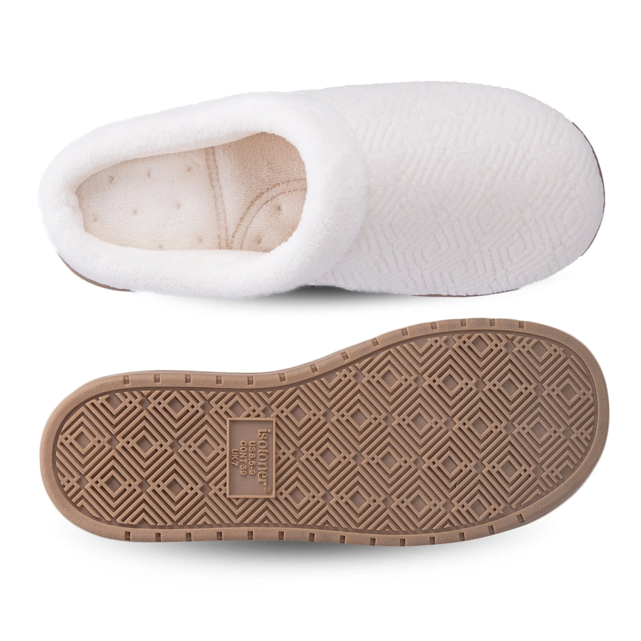 Women's Diamond Microterry Gemma Clog Slipper with Memory Foam