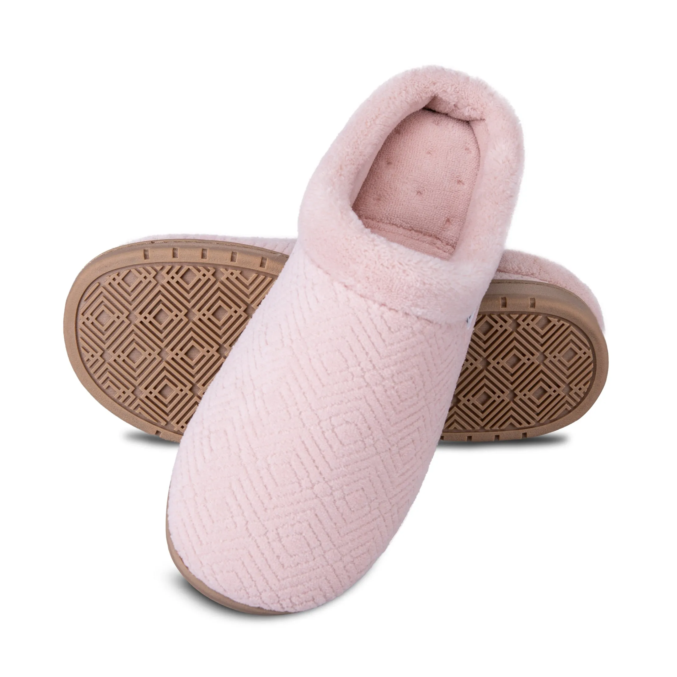 Women's Diamond Microterry Gemma Clog Slipper with Memory Foam