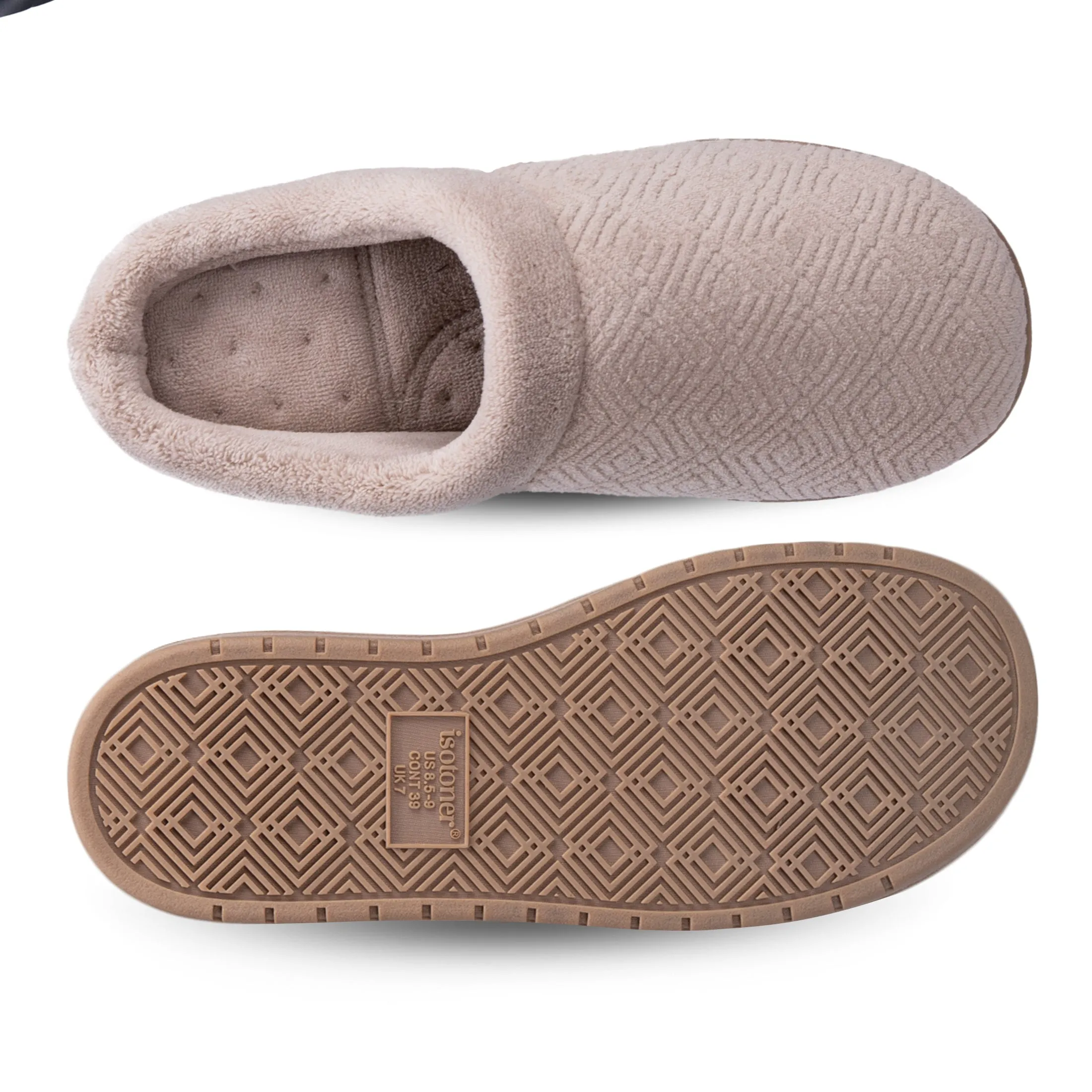 Women's Diamond Microterry Gemma Clog Slipper with Memory Foam