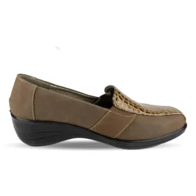 Womens Heeled Brown Court Shoe