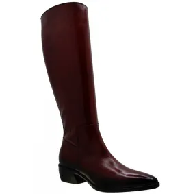Women's Italian Shoes Jo Ghost 3114 Red Leather Knee High Boots available sizes 36 37