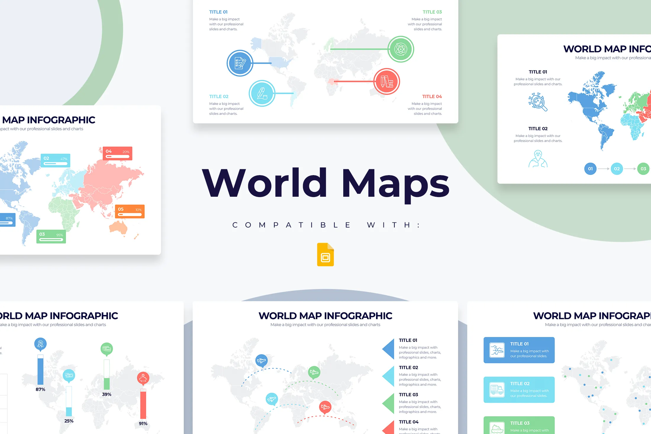 World Maps Google Slides Infographic Template